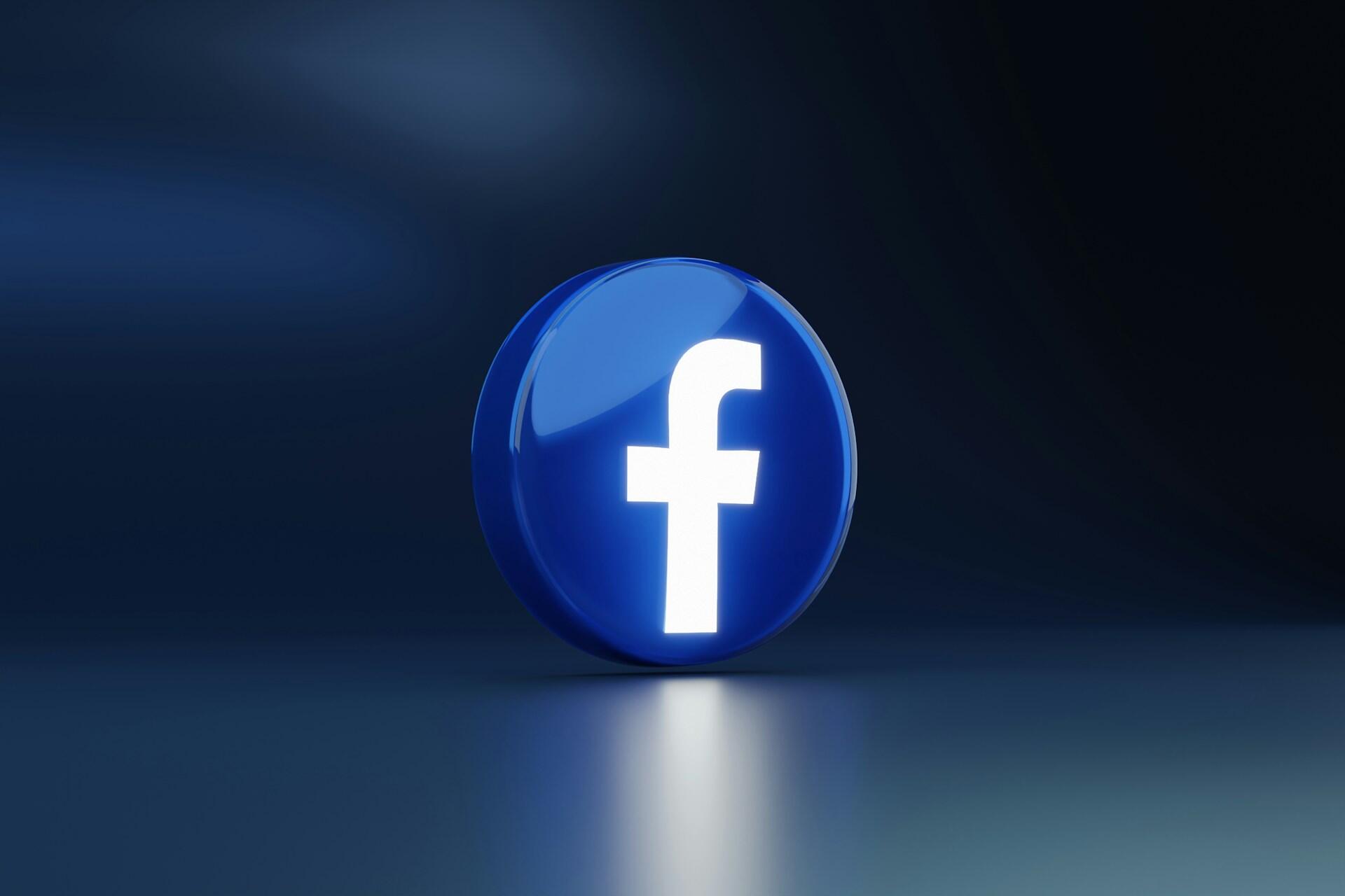 a blue logo of the social net on the black background