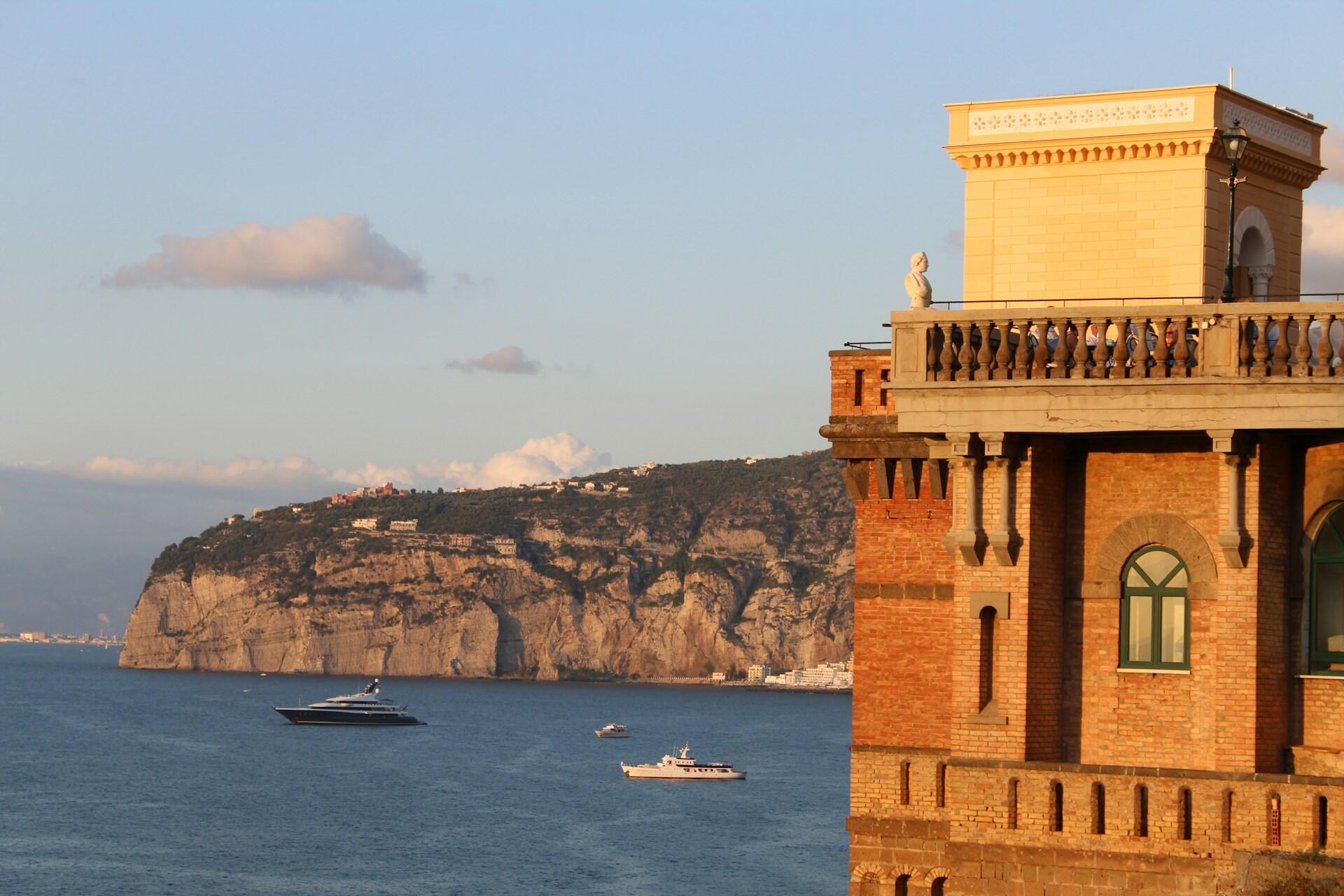 Italian coast with sea view and yachts