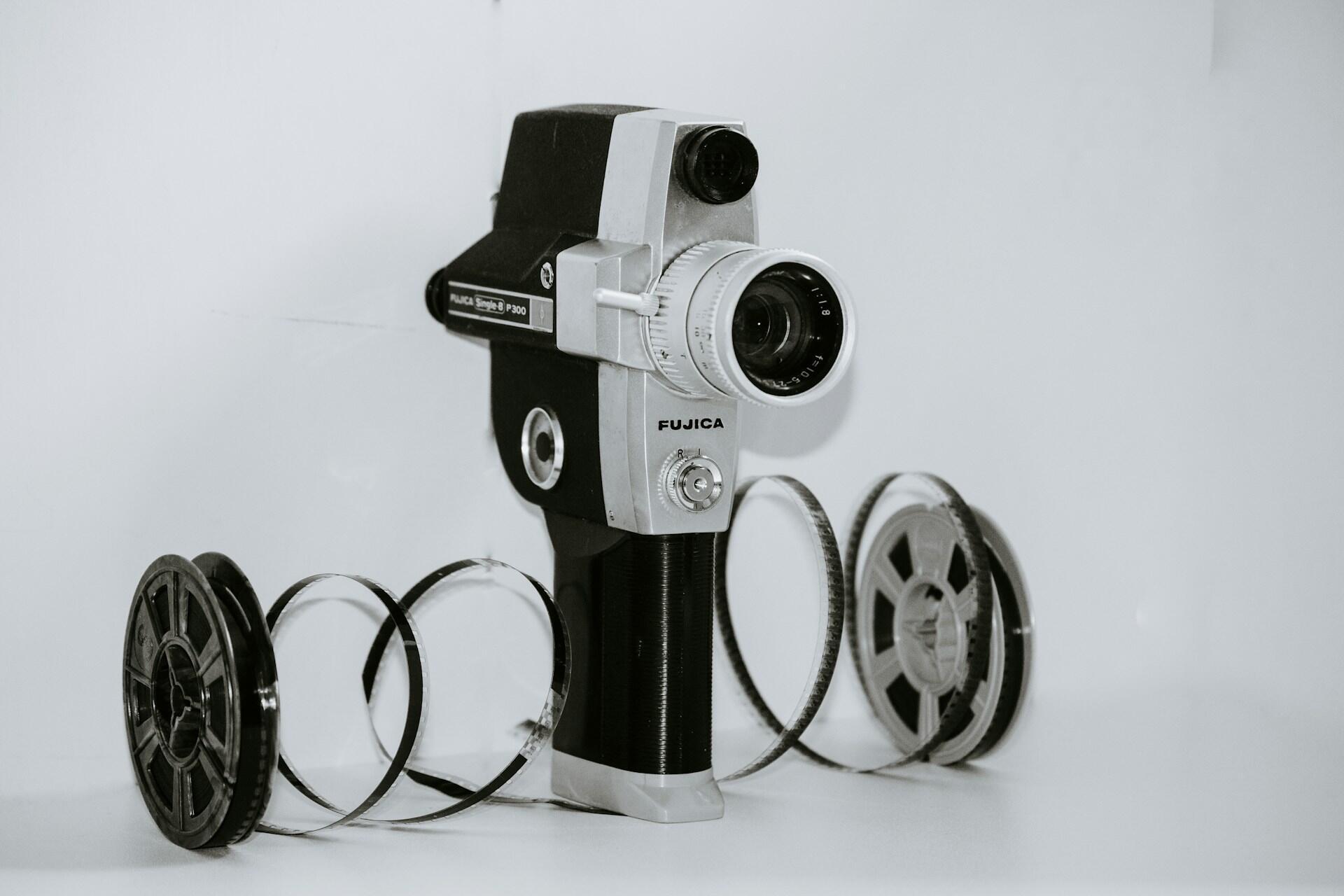 a vintage movie camera
