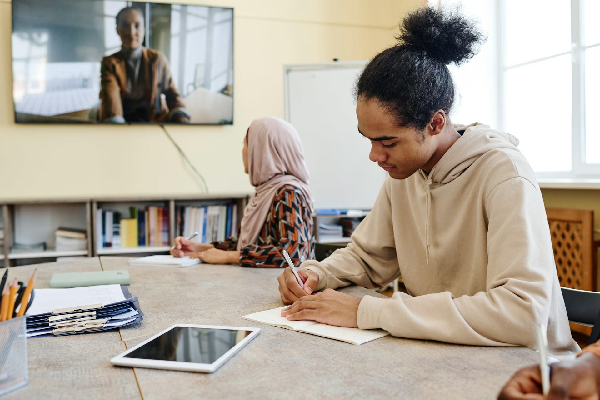 Students in a classroom