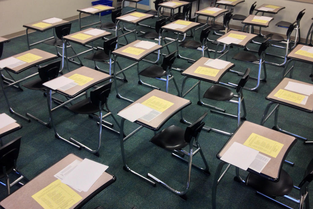 A classroom for latin exams