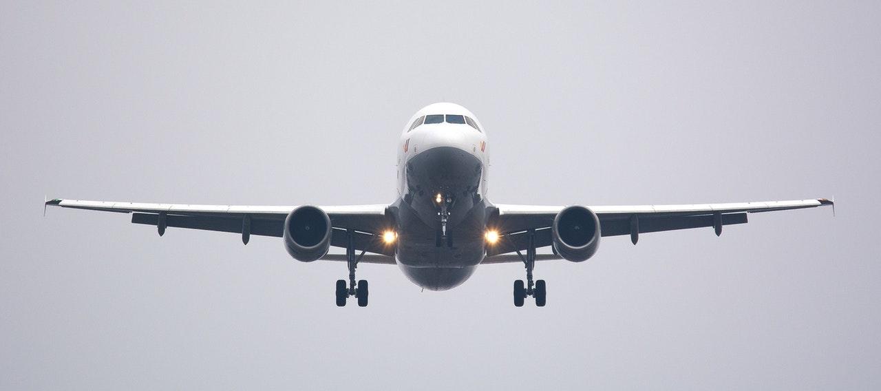 A plane taking off.