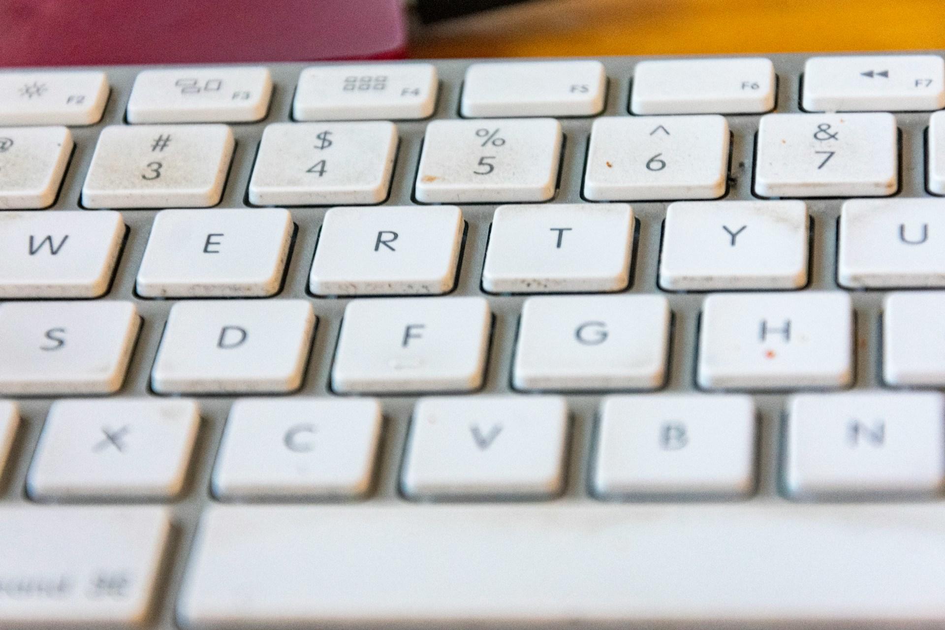 A closeup of a Mac Keyboard.
