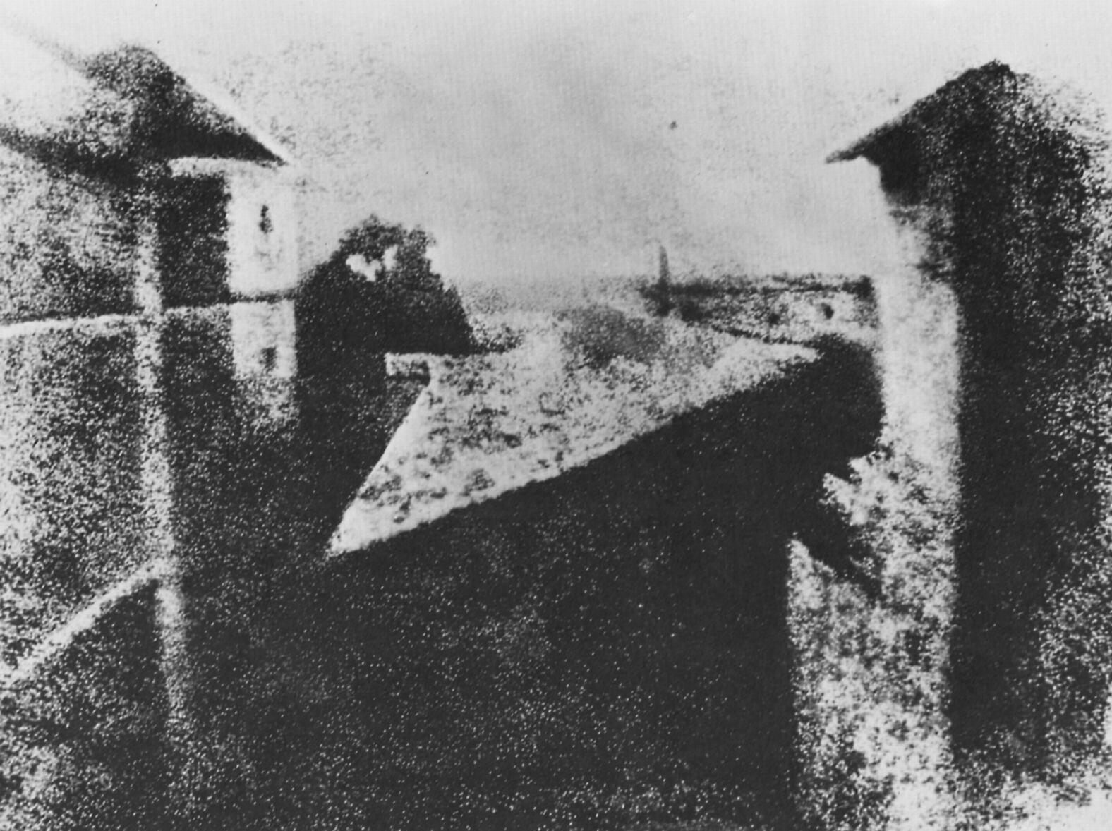Iconic black and white photo of a window in France.
