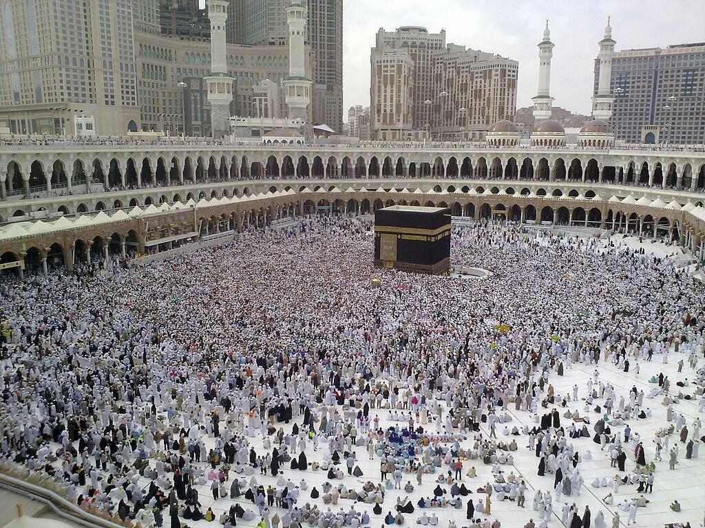 People during their pilgrimage to Mecca.
