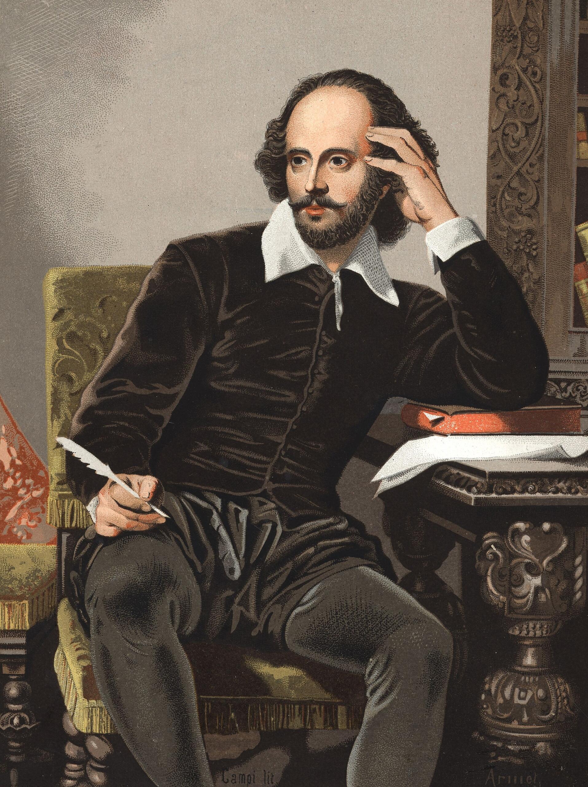 William Shakespeare sitting down