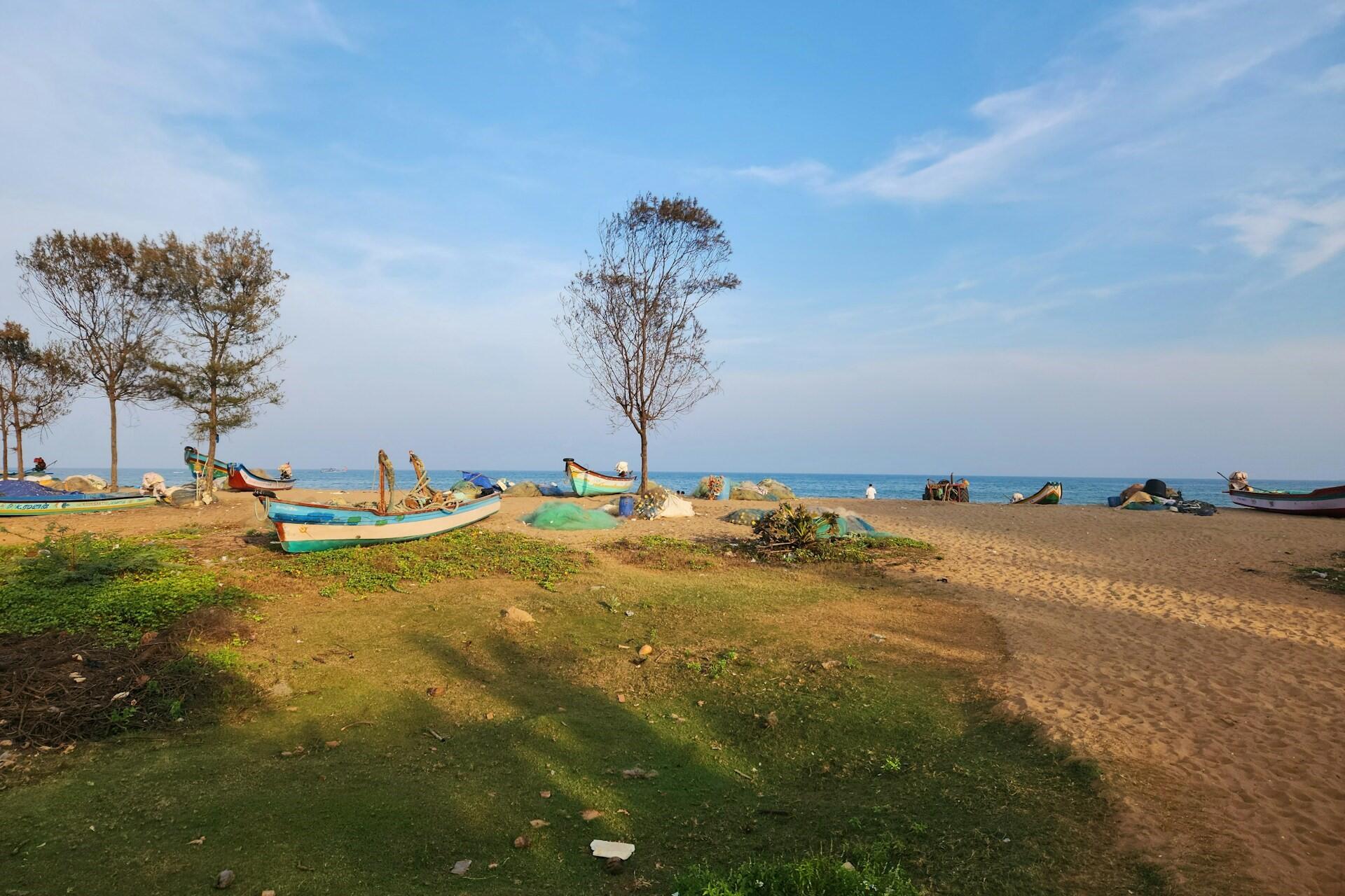 A beach in Puducherry, India.