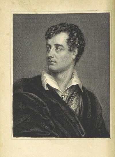 Lord Byron black and white portrait.