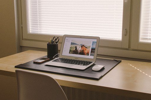 A laptop placed on a table