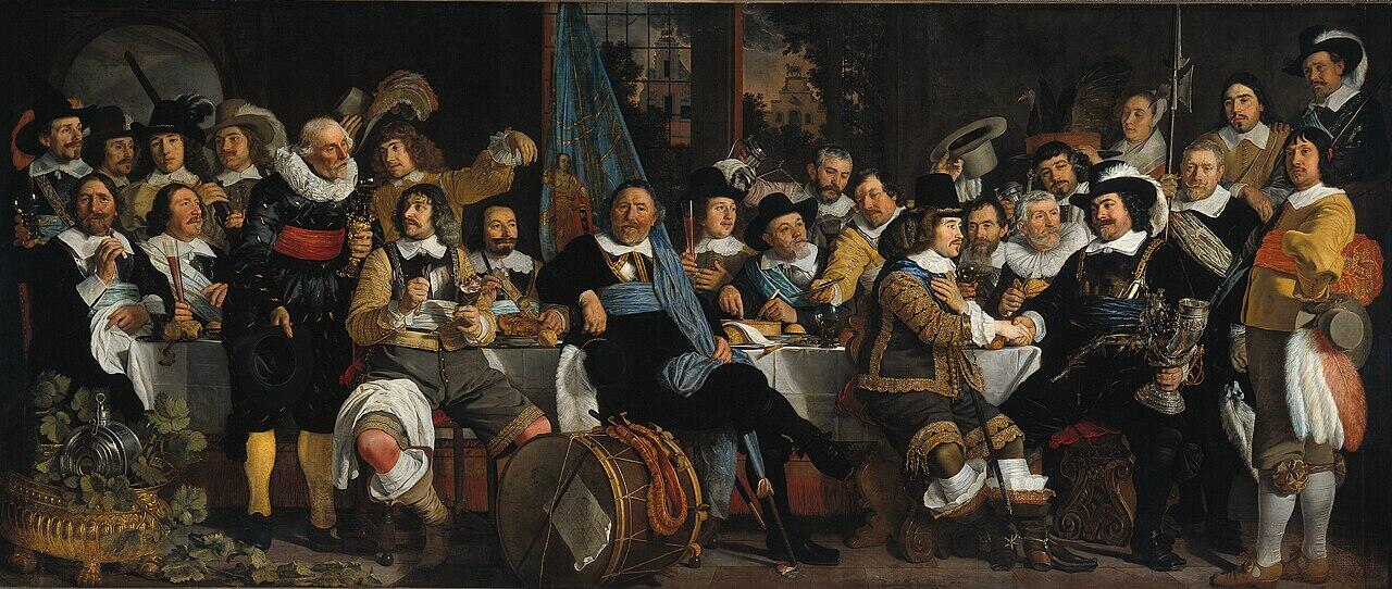 The celebration of the peace of Münster, 18 June 1648, in the headquarters of the crossbowmen's civic guard (St George guard), Amsterdam.