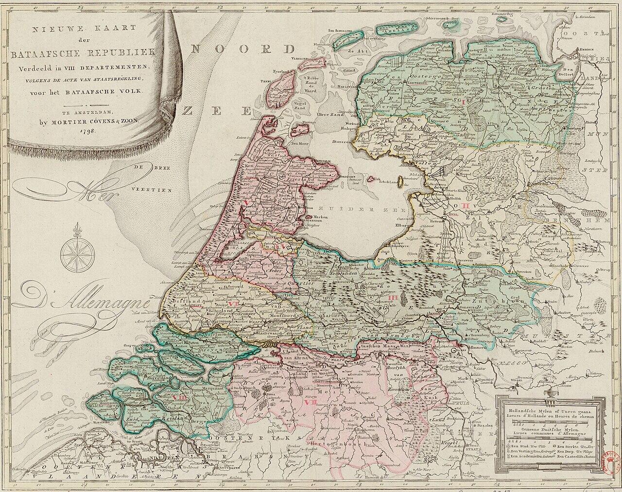 Map of the Batavian Republic circa 1798