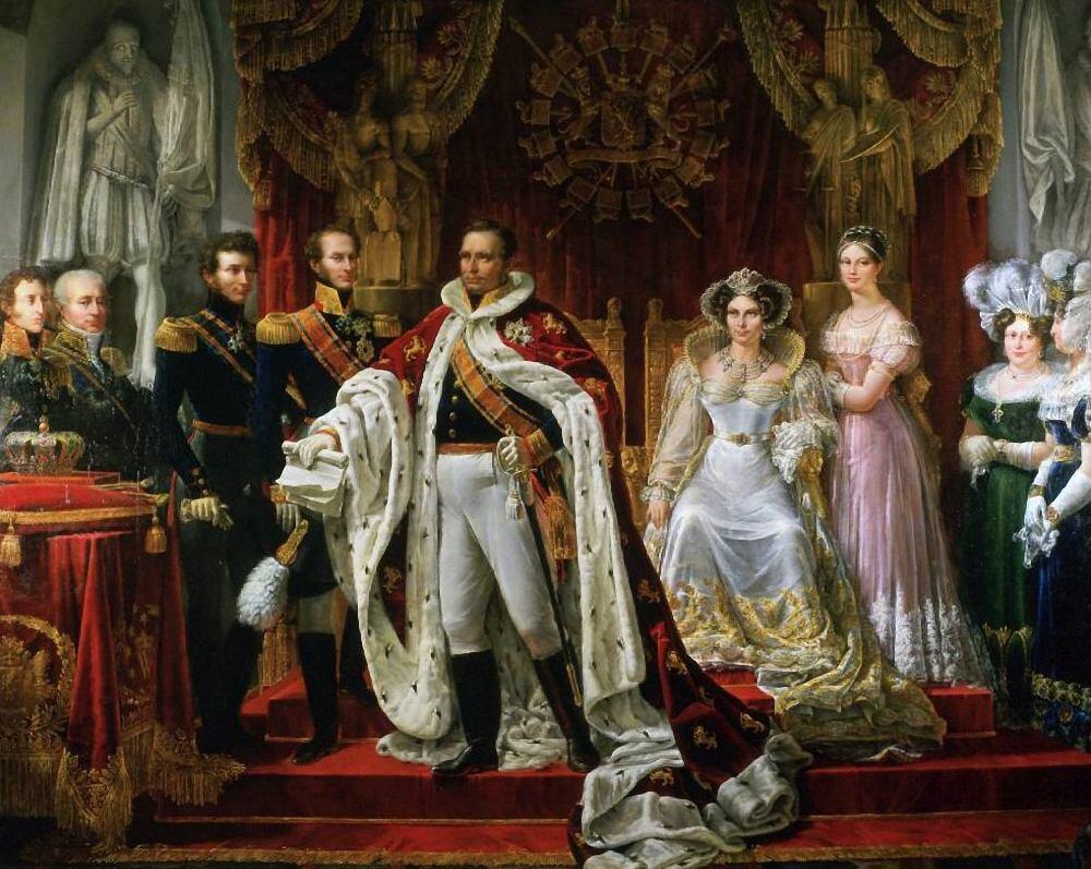 The coronation of king William I of the Netherlands in the Nieuwe Kerk of Amsterdam