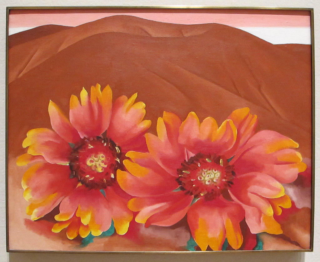Painting of pink and yellow flowers