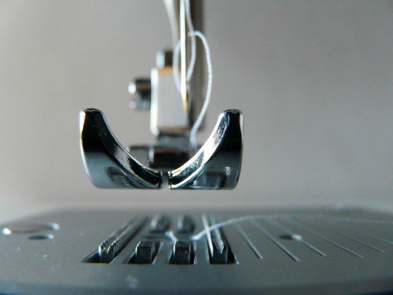 Close up of a sewing machine