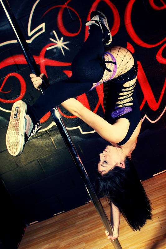 Female pole dancer