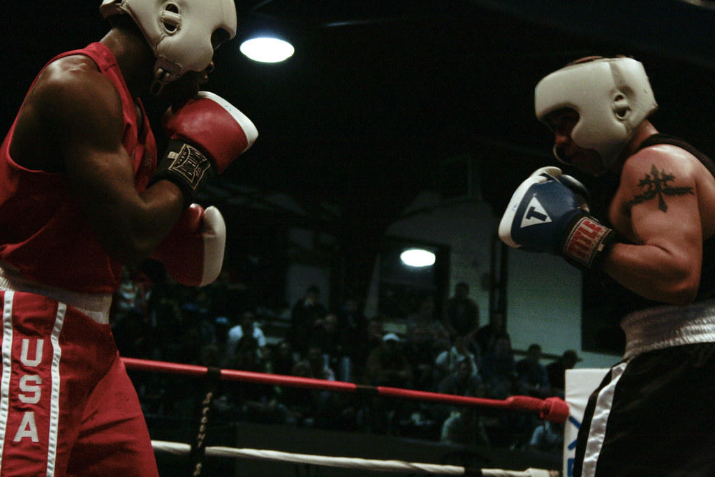 Two boxers in a ring