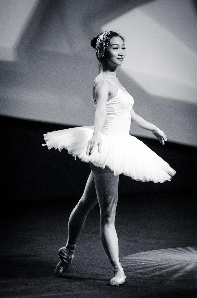 black and white image of a ballet dancer