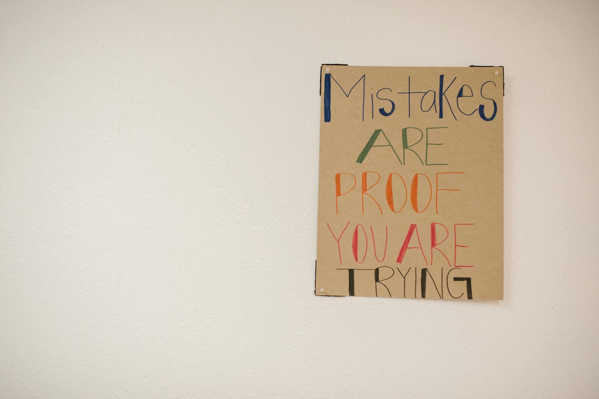 A sign about mistakes.