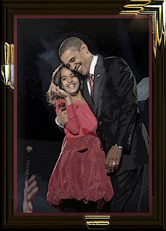 Democratic PBarack Obama and his family on election night in Chicago, IL on Wednesday, November 5, 2008. 