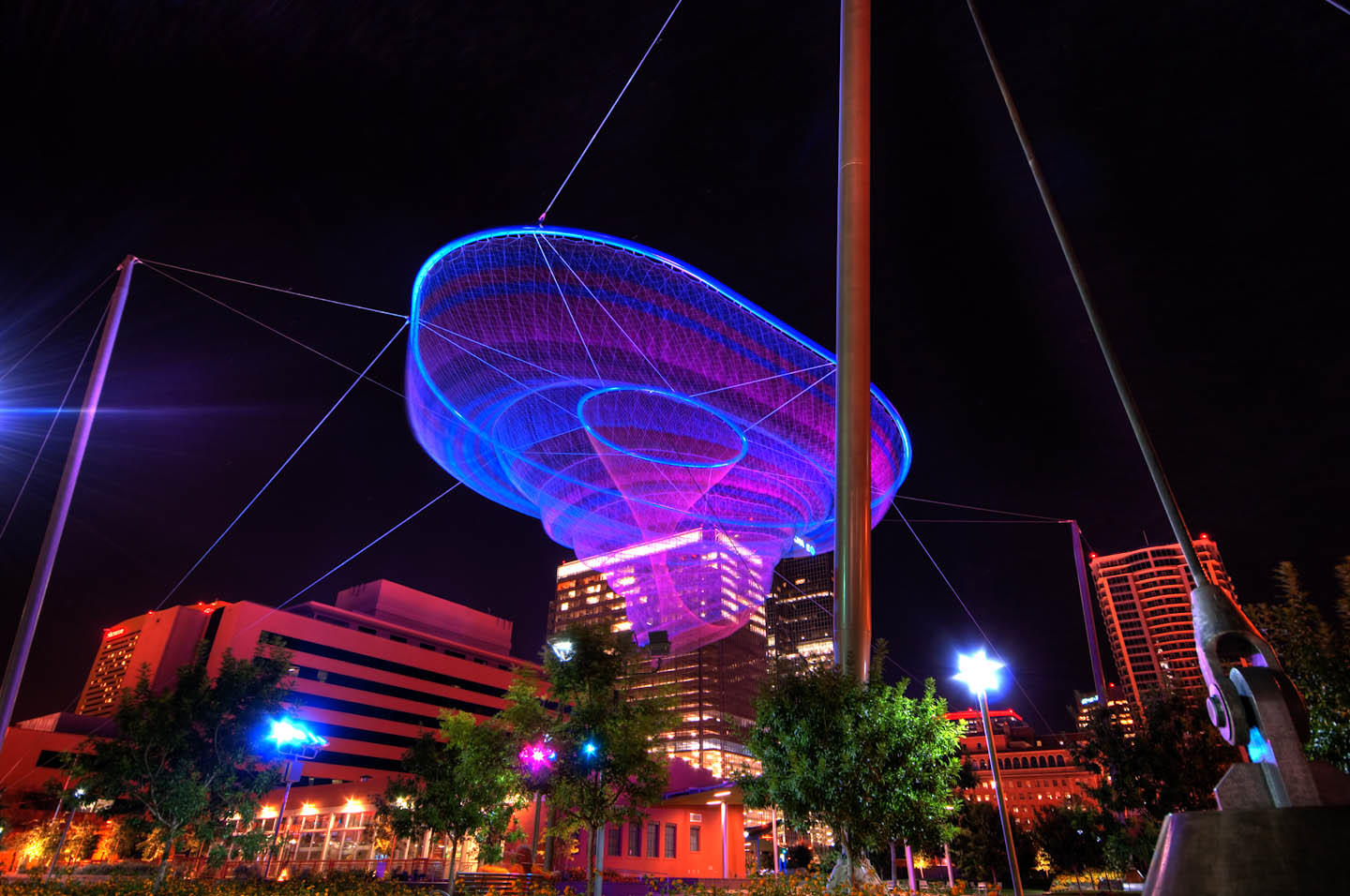 Civic Space Park in Phoenix at night