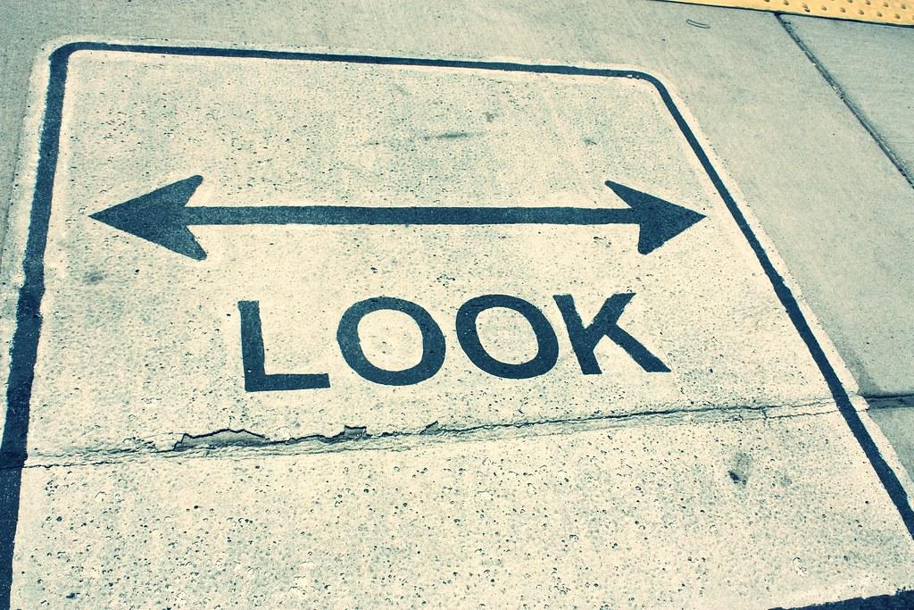 A sign reads 'Look'