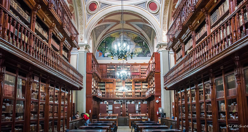 A library hall.