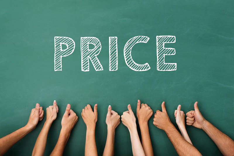A slogan reads the word 'price'.