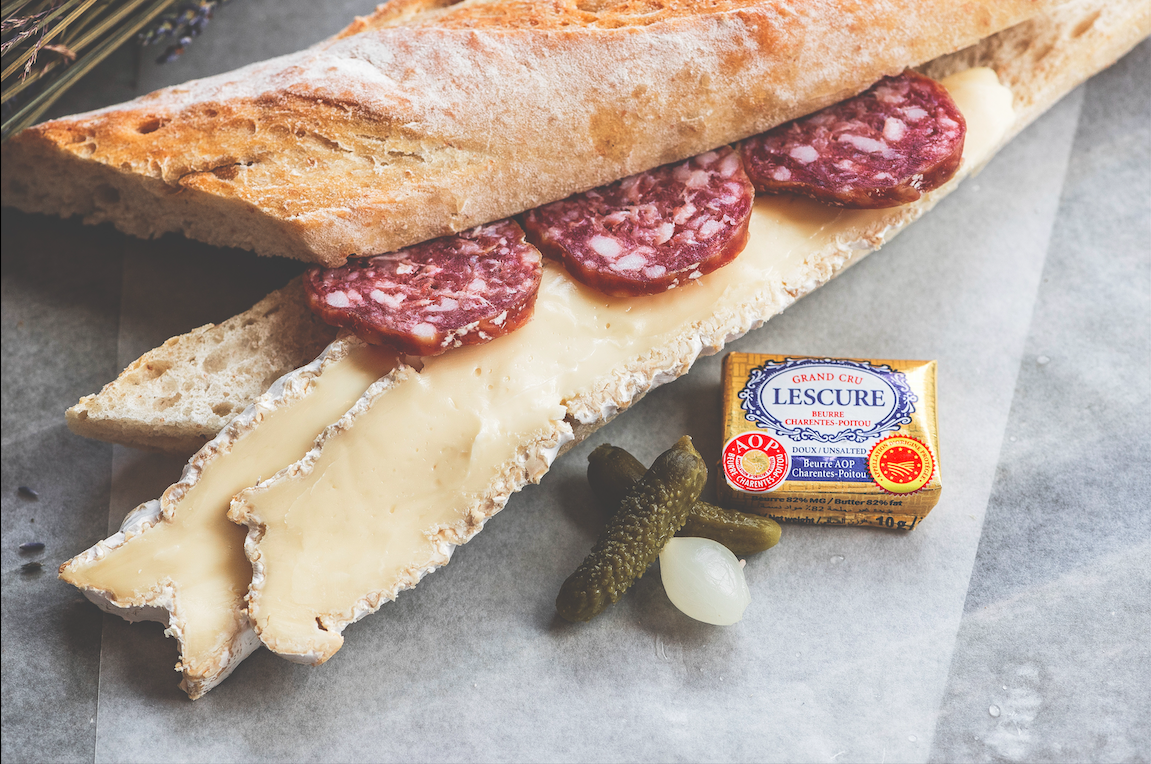 Bread, cheese, and sliced meat.