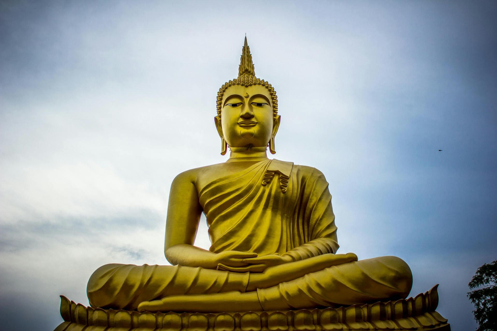 A golden buddha statue