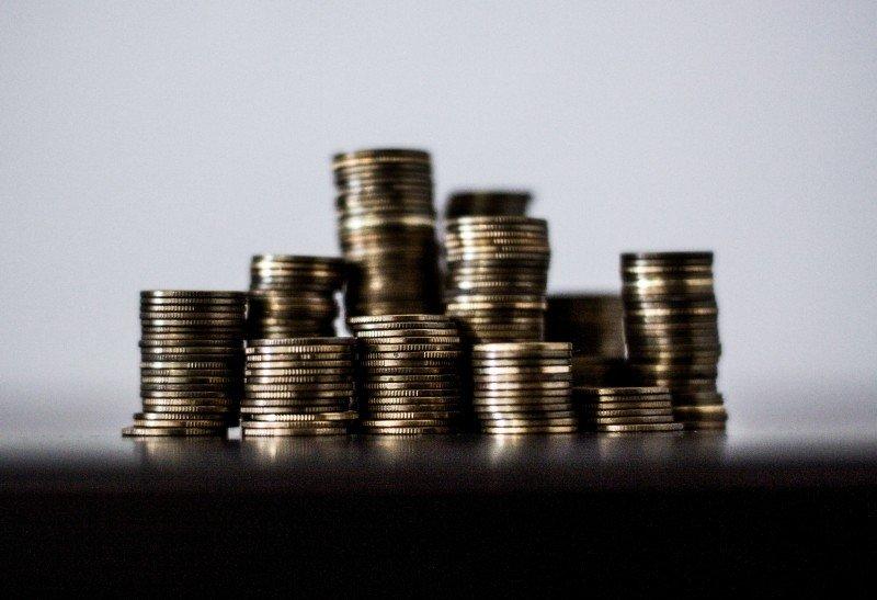 A stack of coins. 