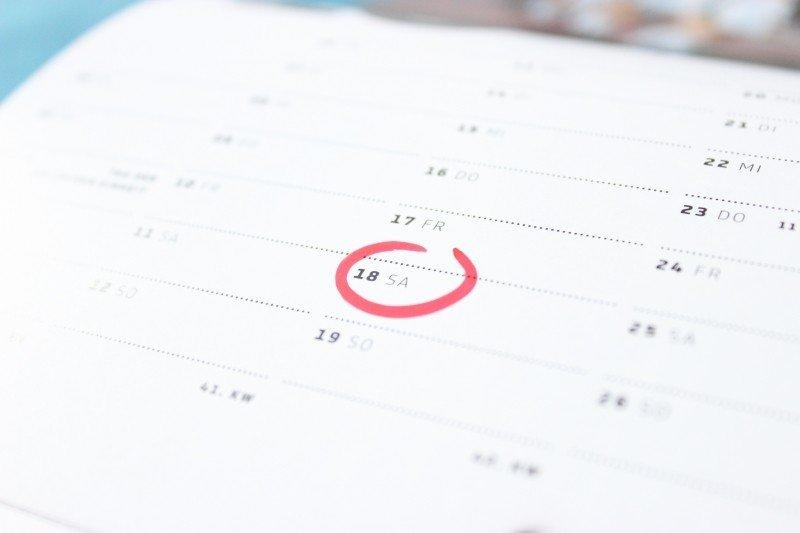 date circled red on a calendar