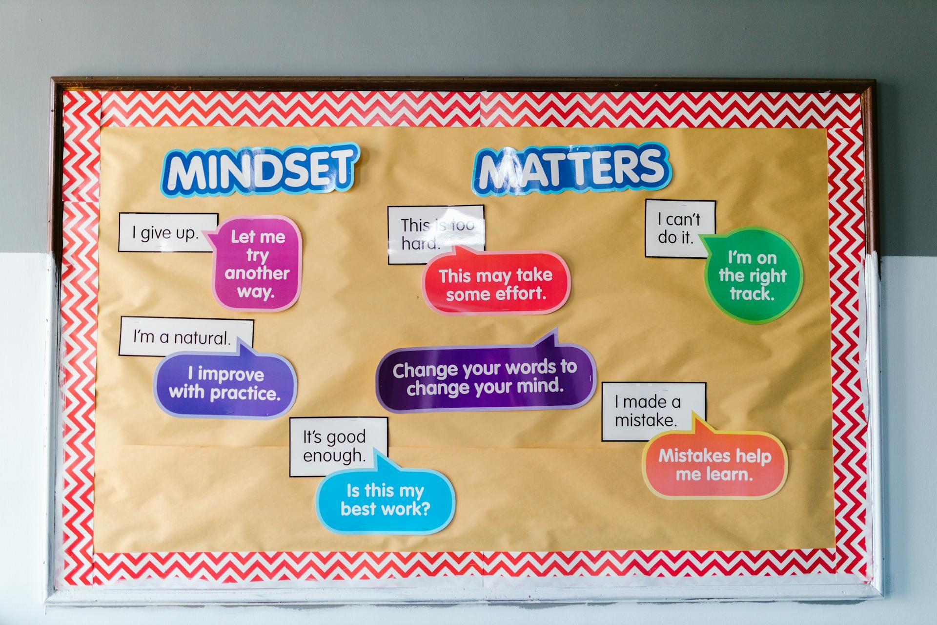 A bulletin board for positive thinking.