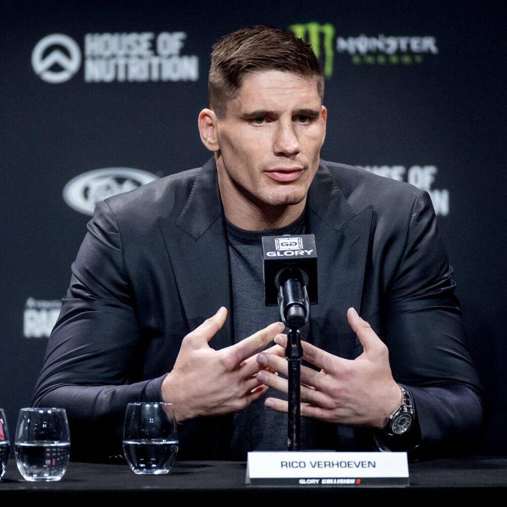 Rico Verhoeven speaking at a press conference.