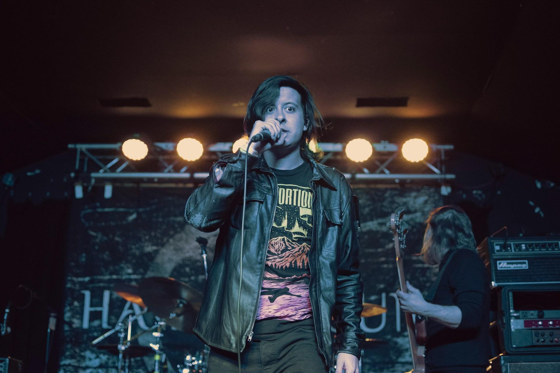 A singer on stage.