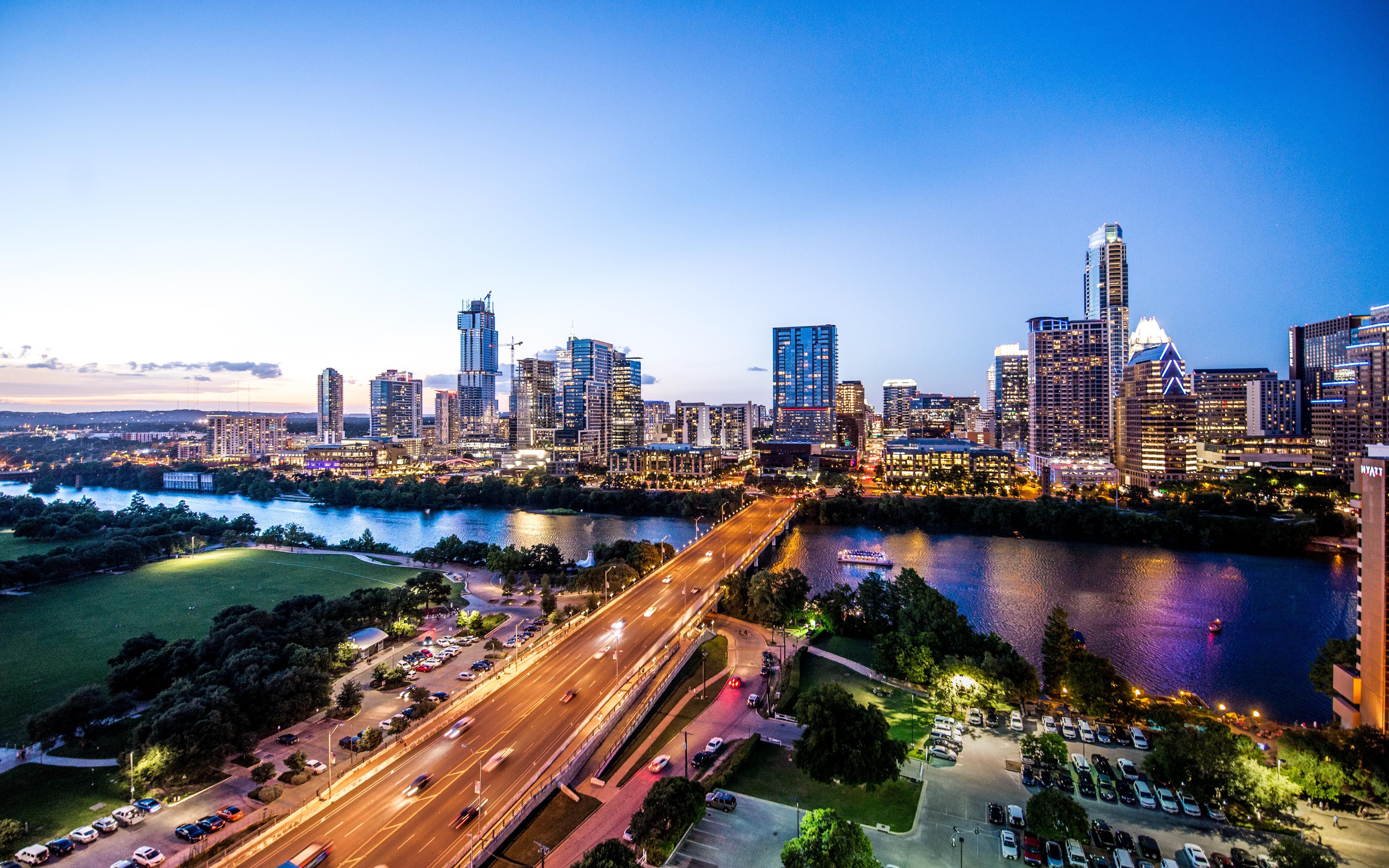 The skyline of the city of Austin.