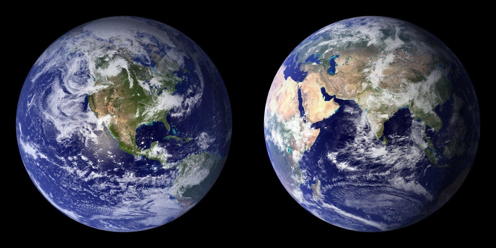 view of planet earth from different sides