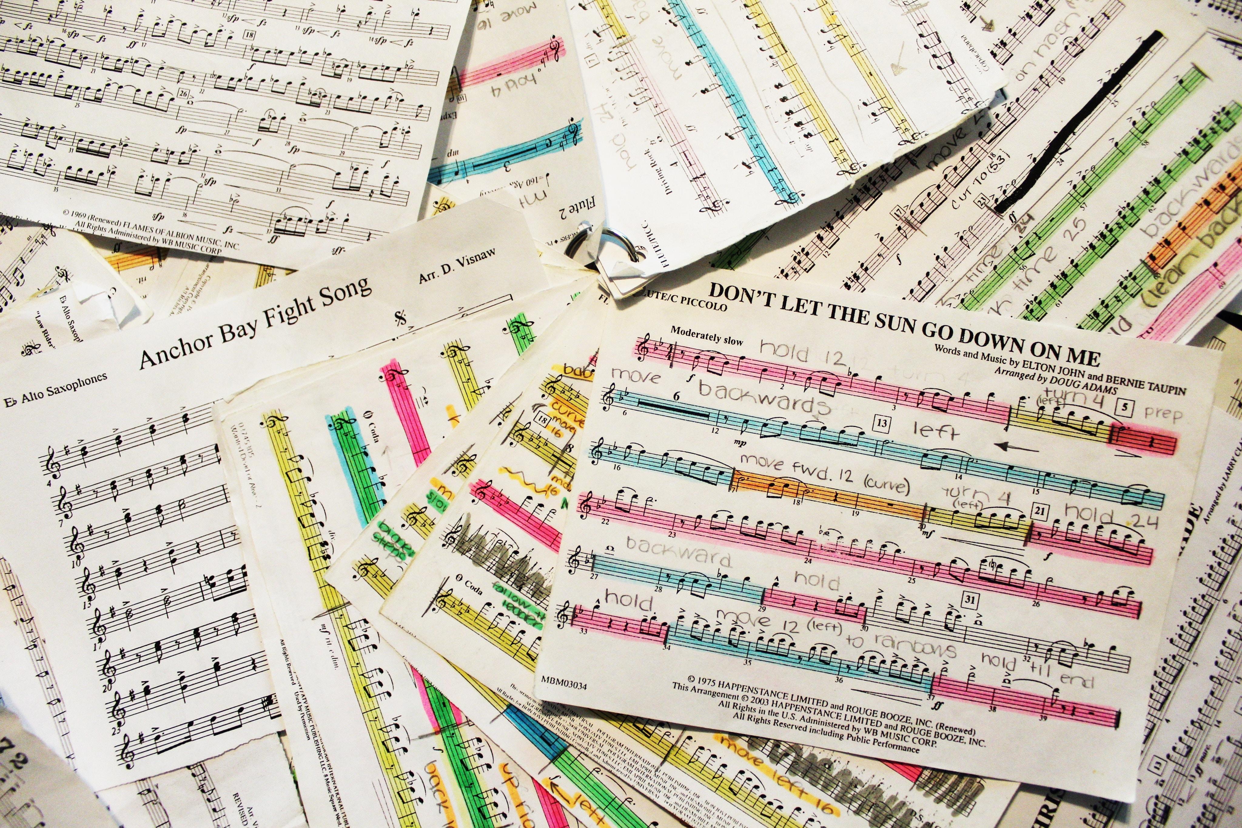 music sheets
