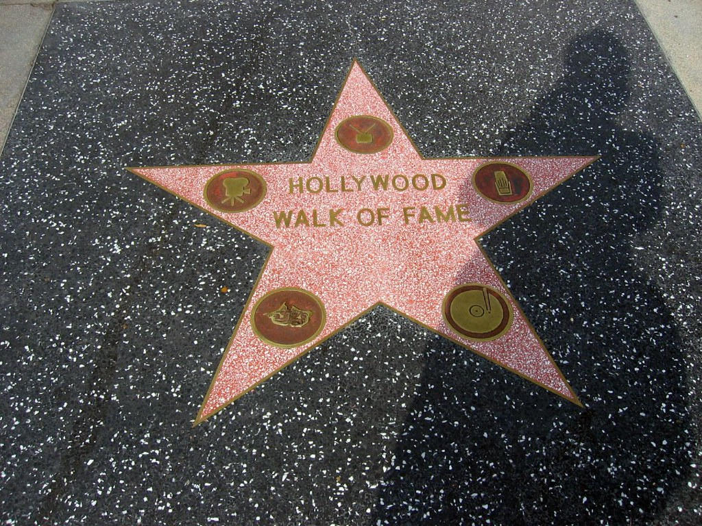 Hollywood walk of fame during the day