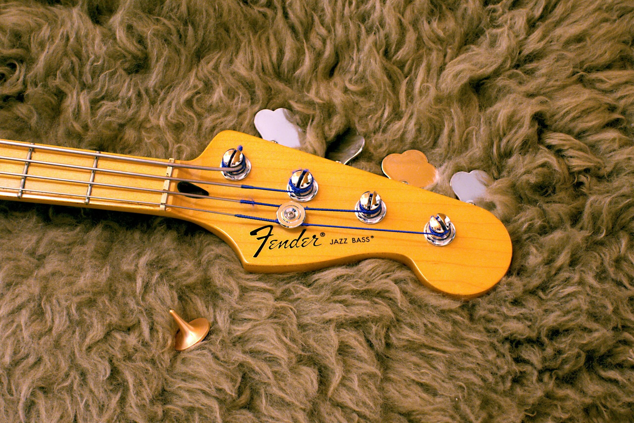 Closeup of a Fender Jazz Bass
