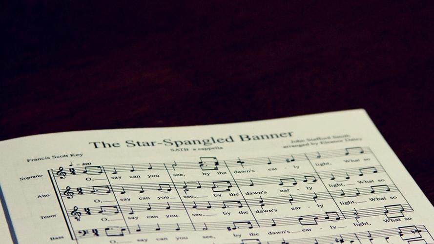 Music notes for the American national anthem