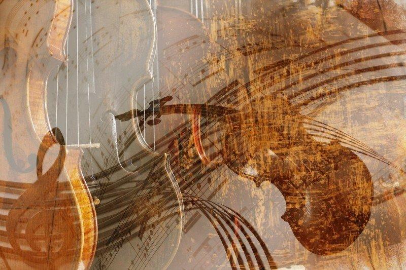 An abstract picture of a violin.