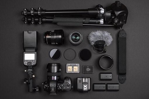 Different lens accessories and attachments shown in photography lessons