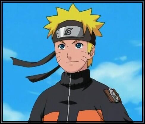 Naruto with yellow spiky hair and a black headband.