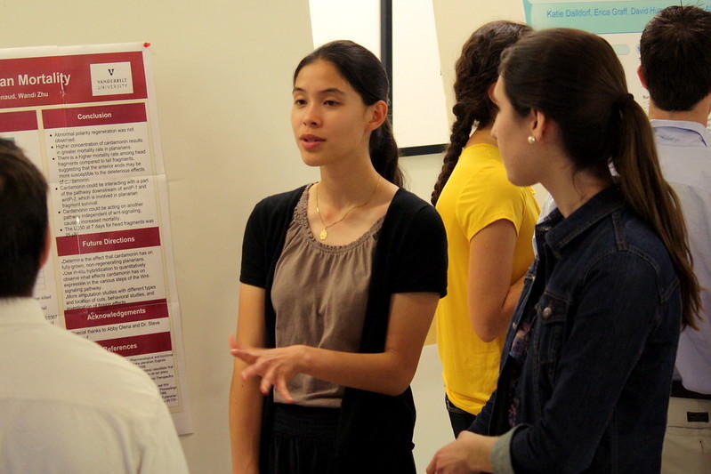 Students at a science career fair