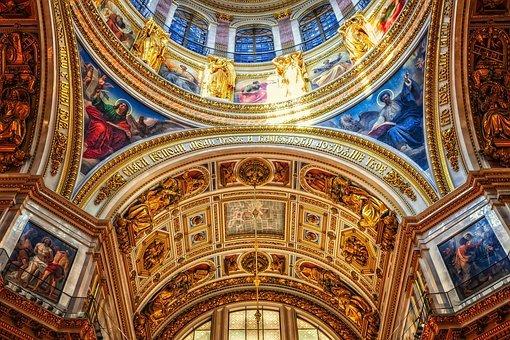 A ceiling of an Orthodox church in St Petersburg. Religious diversity is quite low in Russia, and you won't find many other religions here; however, religion-based violence is very low, and people generally live in harmony! Learning Russian will allow you to delve deeper into their orthodox Christian views!