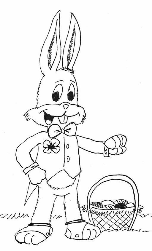 An outline of an Easter bunny for drawing.