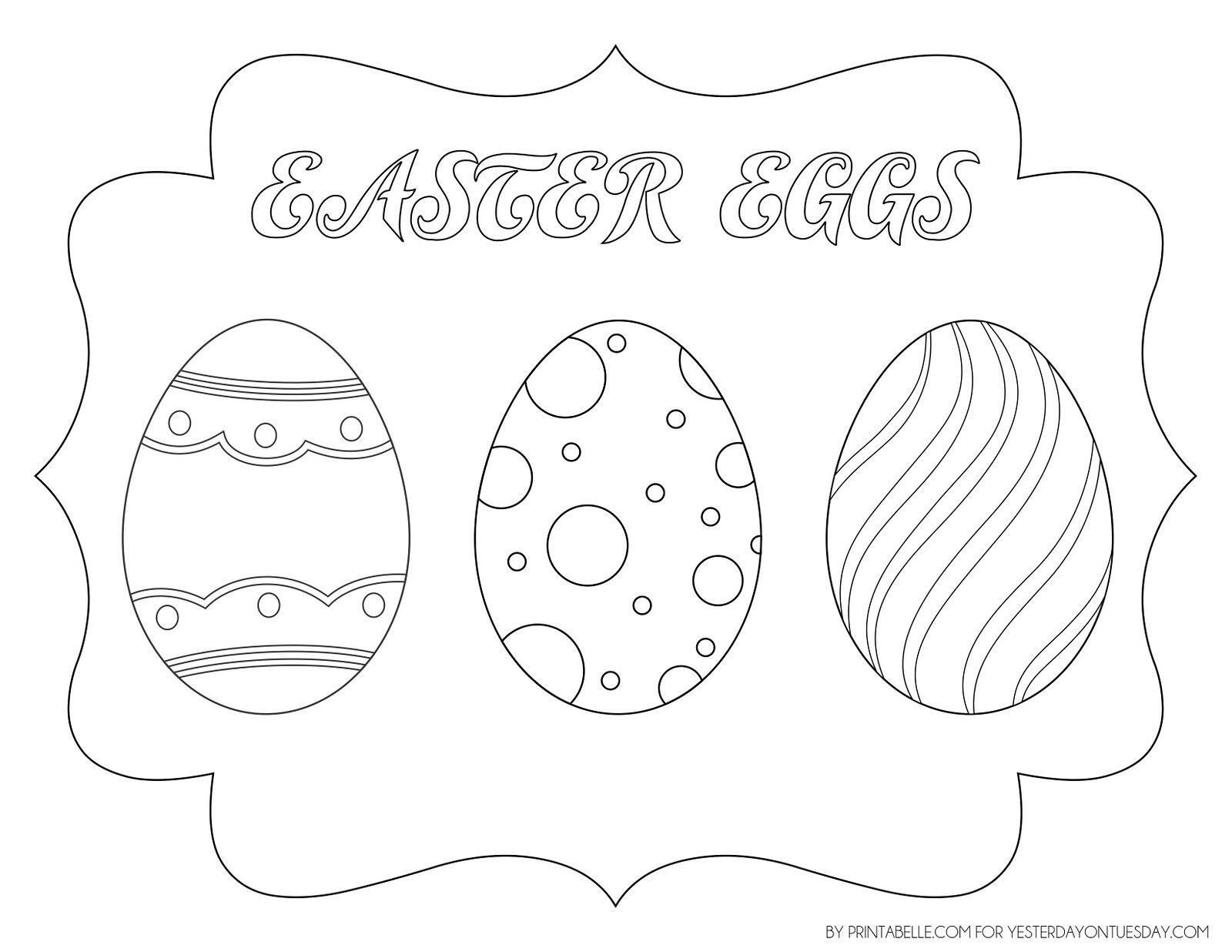 A coloring page for Easter eggs.