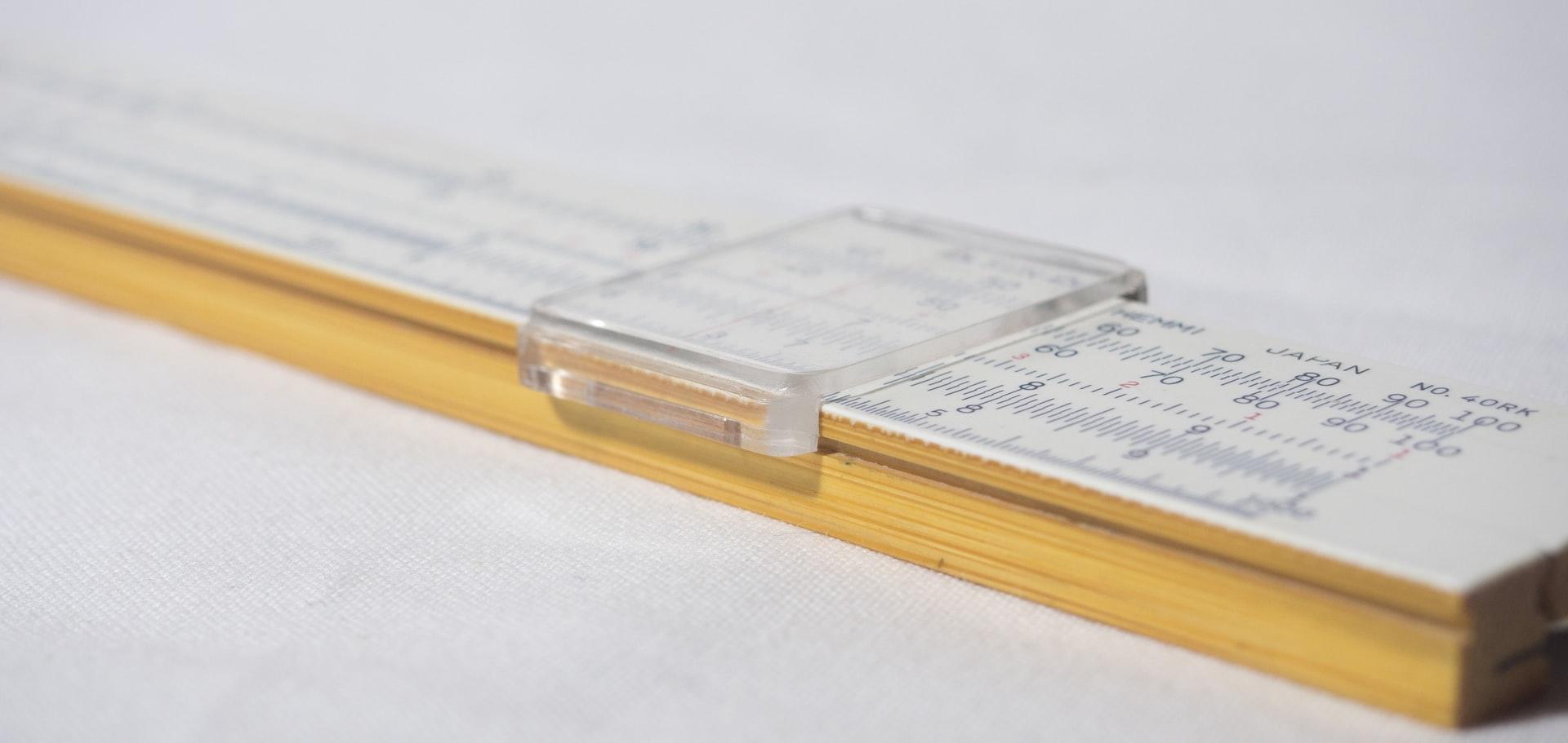 slide rule on a blank white background