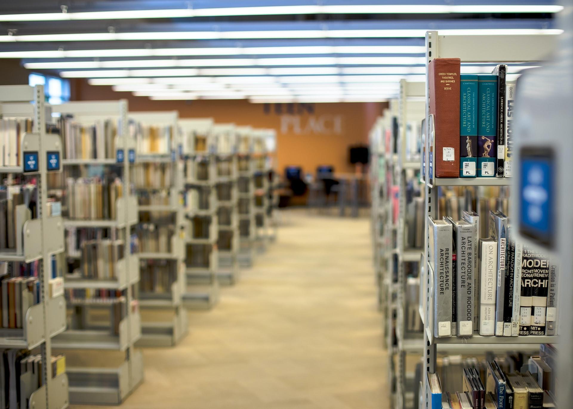 View of the quiet floor in the library