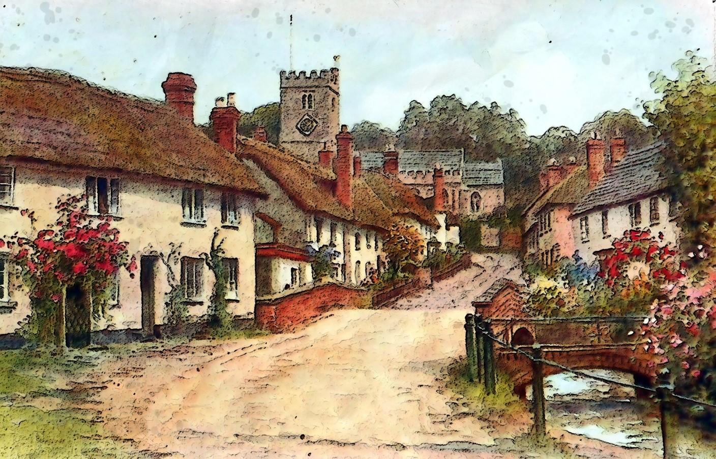 A painting of an old English countryside; Shakespearean readings usually conjure images of pretty rural sceneries and attractive landscapes as backdrops to compelling storylines and fleshed-out characters